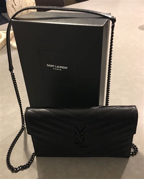 ysl wallet on chain ebay|ysl wallet on chain used.